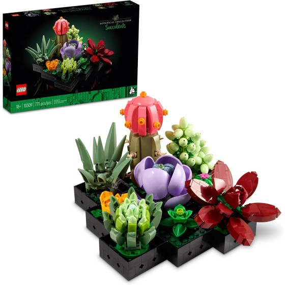 LEGO Botanicals Succulents - Artificial Indoor Plant Building Set for Home, Kitchen, Desk